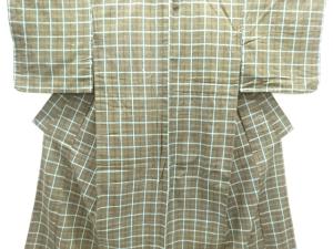 アンティーク　格子木綿着物